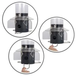 Leto Bird Seed Feeder For Small Birds -Nature Home Sales 30023 leto black jvg