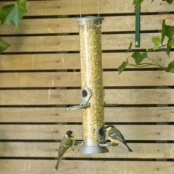 Husk-Free Bird Seed Mix 12 Husk-Free Bird Seed Mix -Nature Home Sales rsz 111245 premiumvoedermixvoedersilo metaal 38 cm zilver 2827